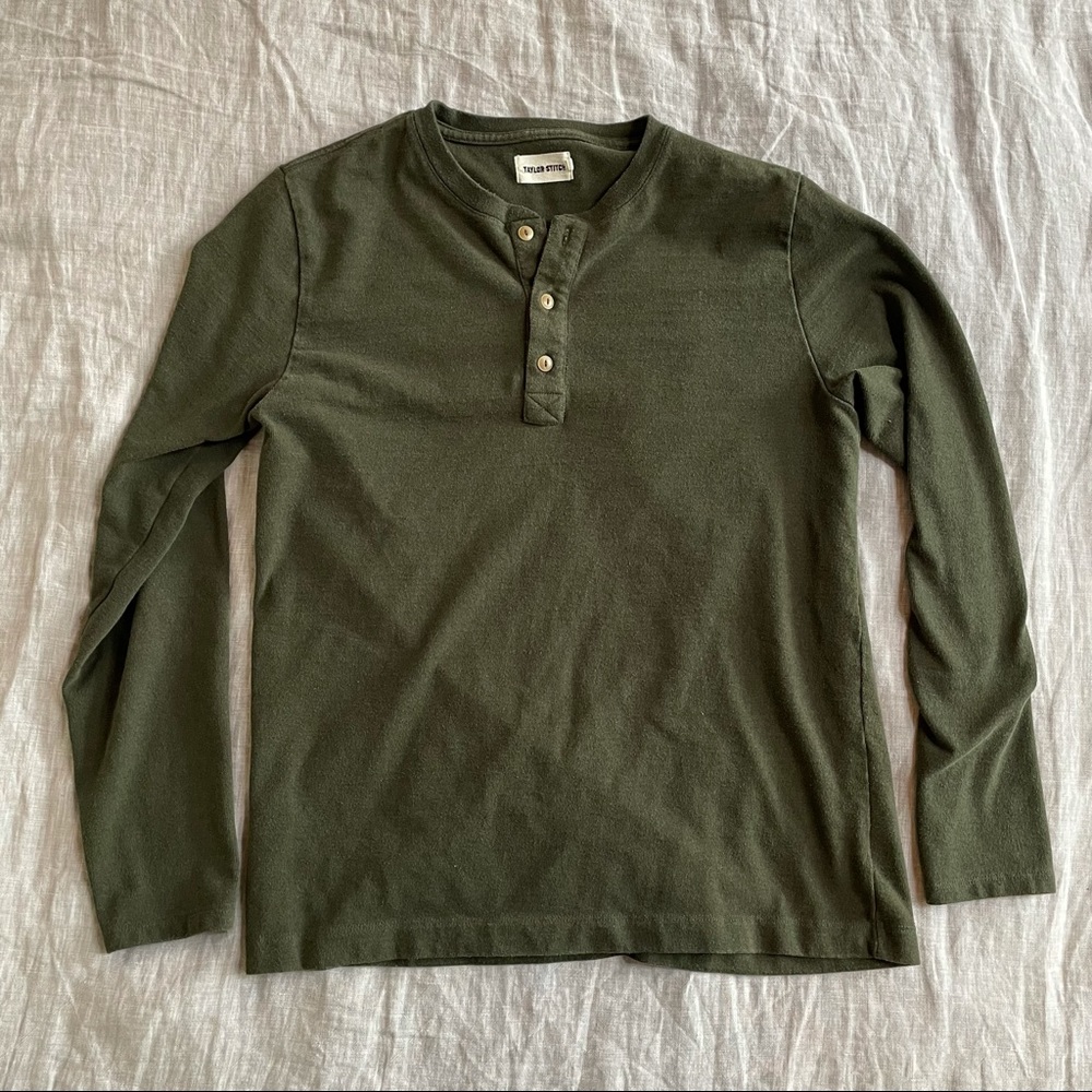 Taylor Stitch Heavy Bag Henley in Cypress